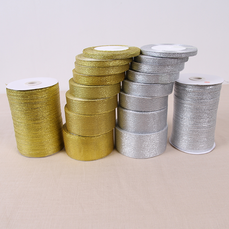 Ribbon Organza Roll - Cinta de cebolla dorada y plateada