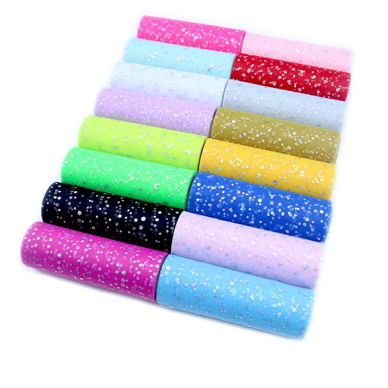 Ribbon Organza Roll - Rollo de tul con lentejuelas brillantes,