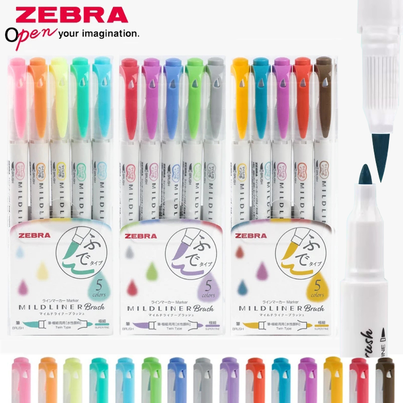 Zebra-marcador de pincel Mildl - Zebra Pen Mildliner reseña y precio